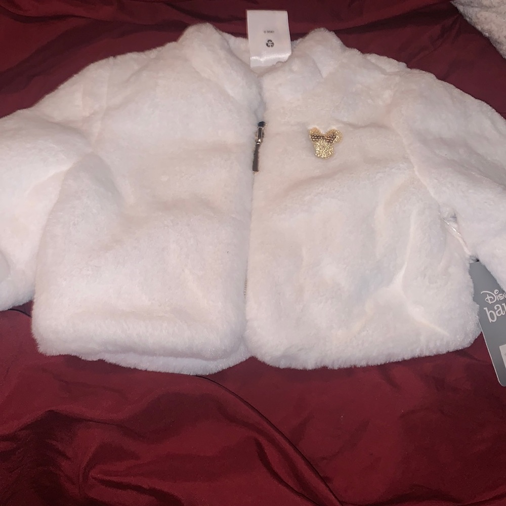 Faux fur baby Disney coat. New.
